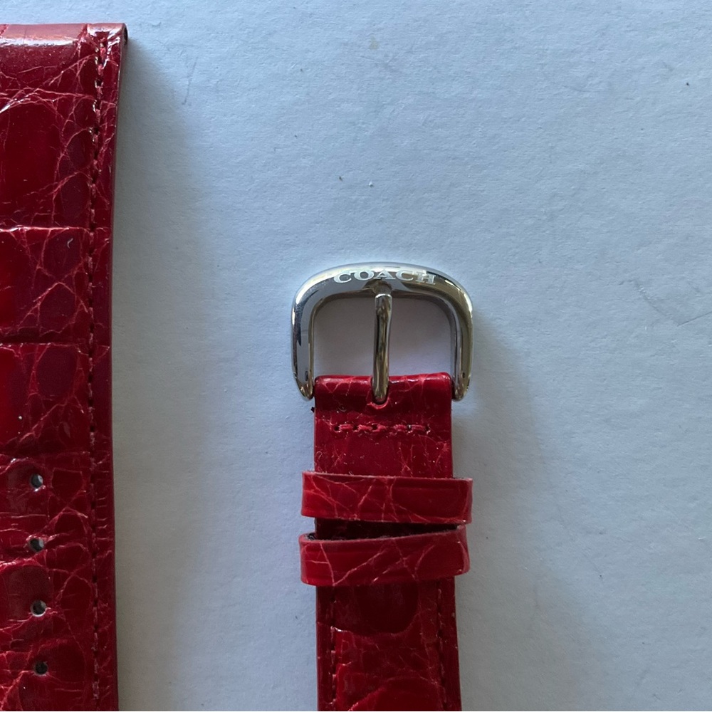 Coach Genuine Crocodile Cherry Red Watchband - Picture 3 of 4